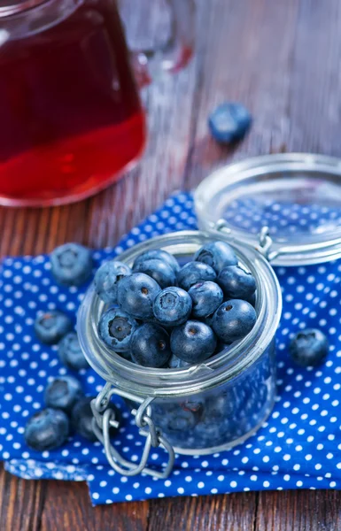 Fresh blueberries in jar — Stock Photo, Image