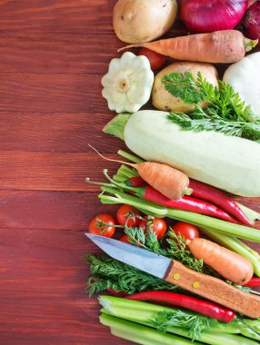 Arka plan üzerinde sebze