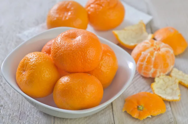 Mandarins in plate — Stock Photo, Image