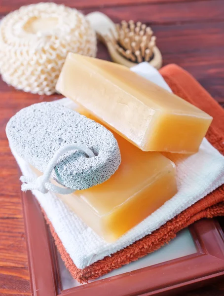 Soap and towls — Stock Photo, Image