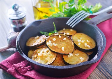 Fried eggplant clipart