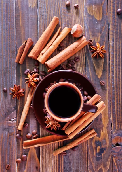 Kopi dengan kayu manis — Stok Foto