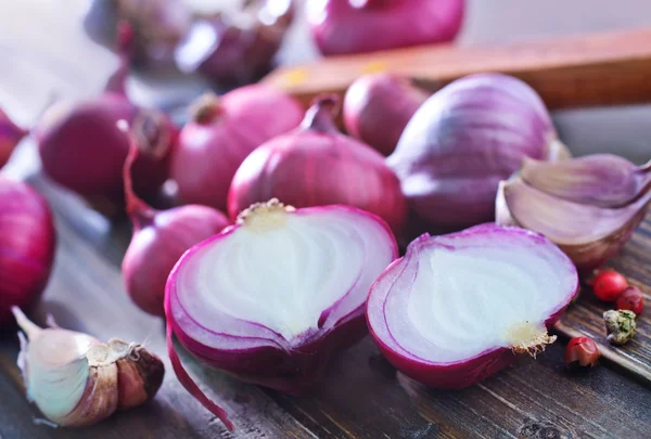 Vitlök och lök — Stockfoto