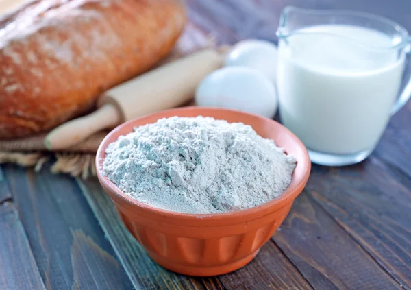 Flour on table