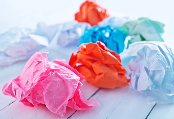 Crumpled up paper wads — Stock Photo, Image