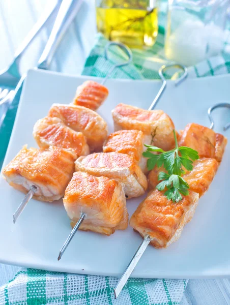 Zalm kebab — Stockfoto