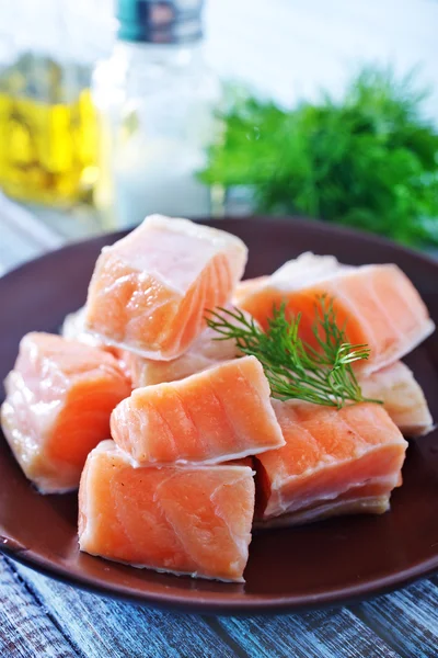 Salmon on plate — Stock Photo, Image