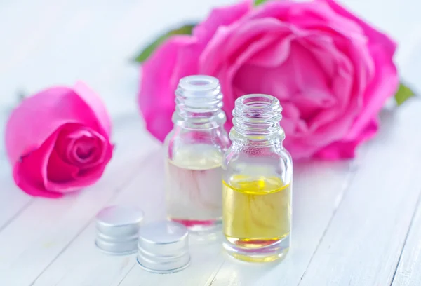 Aroma oil in bottles — Stock Photo, Image