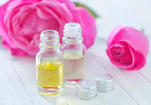 Aroma oil in bottles — Stock Photo, Image