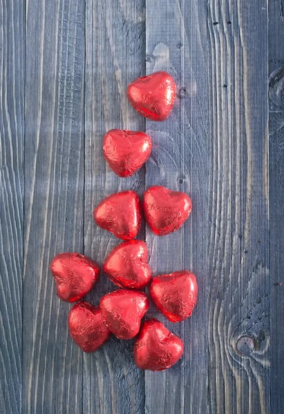 Heart shaped chocolate candies — Stock Photo, Image
