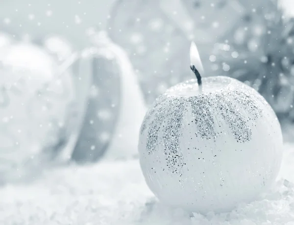 Zilveren kerstversiering — Stockfoto