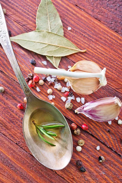 Aroma spices and olive oil Stock Image