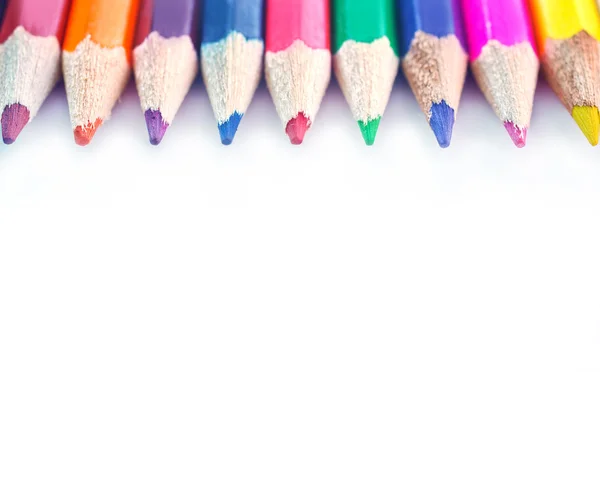 Color pencils on white background — Stock Photo, Image