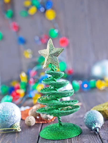 Kerstboom en decoratie — Stockfoto