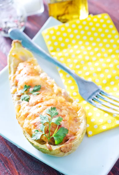 Baked marrow with cheese — Stock Photo, Image