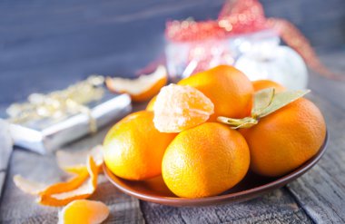 mandalina ve yılbaşı süsleri