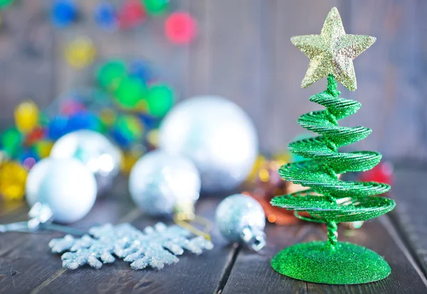 Hristmas decorations on a table — Stock Photo, Image