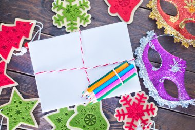 Zarflar ve Noel dekorasyon