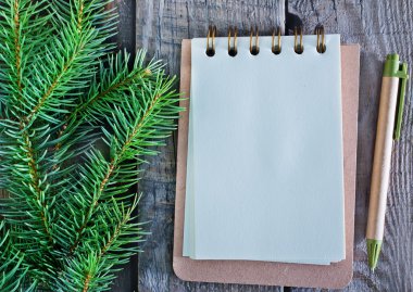 Not ve köknar dalı için defter