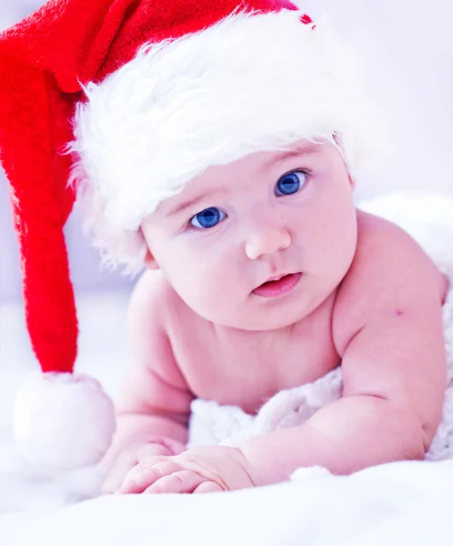 Μωράκι με καπέλο santa — Φωτογραφία Αρχείου