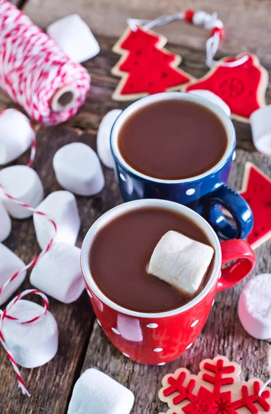 Chocoladedrinks met marshmallows — Stockfoto