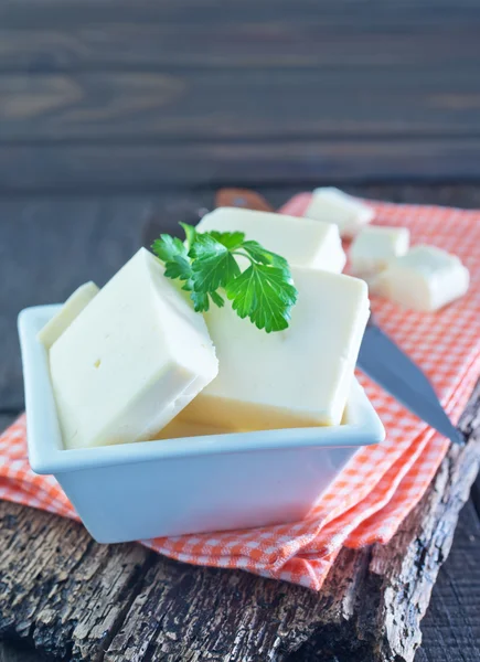 Queso en el bol — Foto de Stock