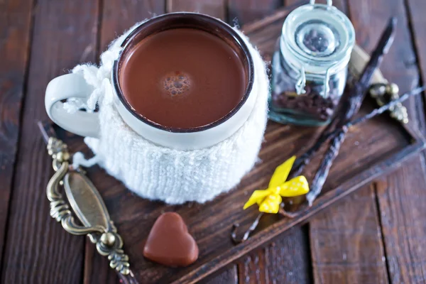 Bebida de cacao y galletas dulces — Foto de Stock