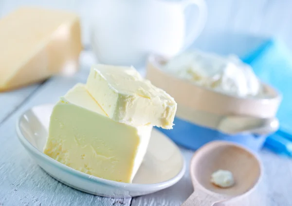 Los productos de leche sobre la mesa — Foto de Stock