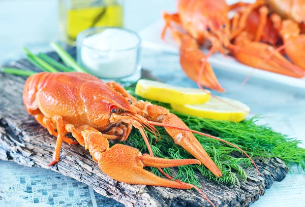 Boiled cancer with laurel — Stock Photo, Image