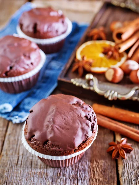 Sweet chocolate muffins — Stock Photo, Image