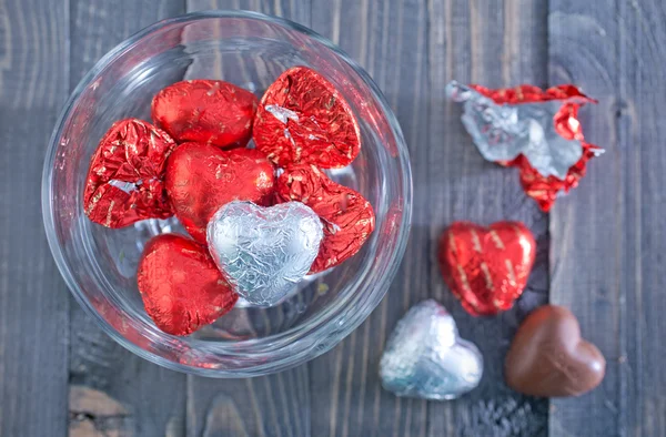 Chocolate candies in the foil — Stock Photo, Image