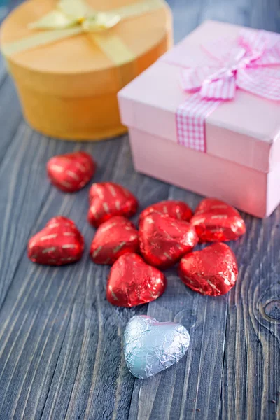 Chocolate candies in the foil — Stock Photo, Image