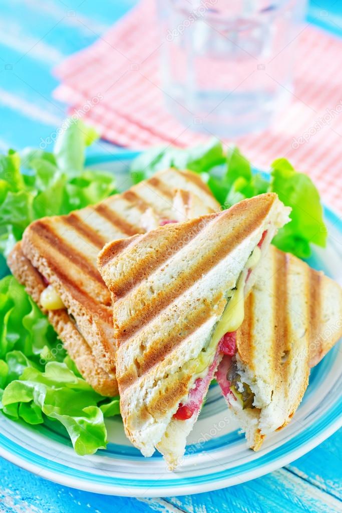 Toasts with cheese and fresh herbs