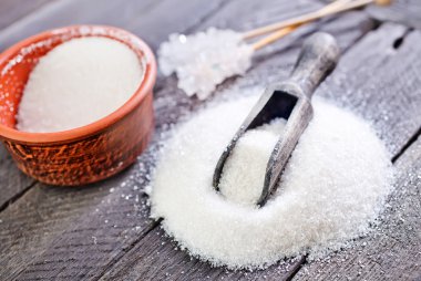 Heap of sugar on table clipart