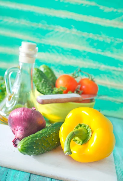 Syrovou zeleninu pro vegetariánský salát — Stock fotografie