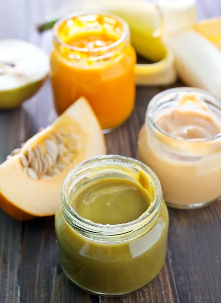 Baby food on table — Stock Photo, Image