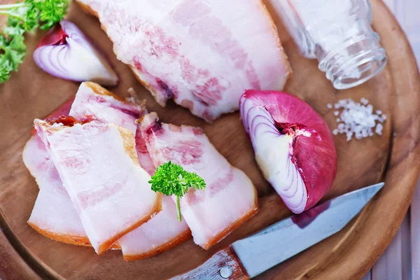 Lard and onion — Stock Image Lard and onion Stock Picture