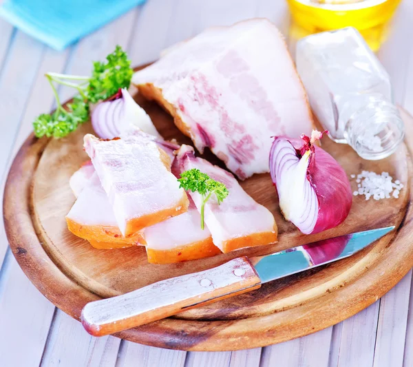 Lard and onion — Stock Image Lard and onion Royalty Free Stock Images