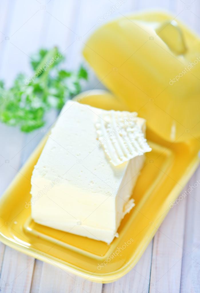 Fresh butter on plate