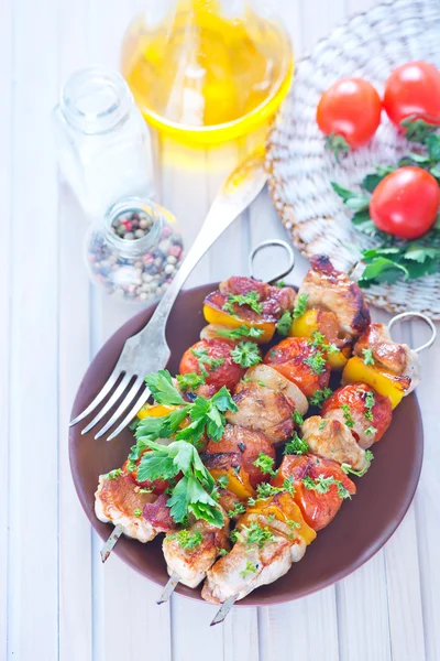 Kebab frito en plato — Foto de Stock