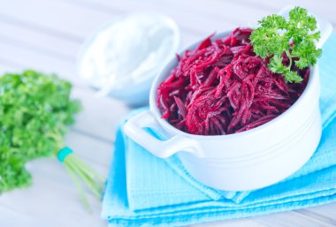 Beet salad in bowl clipart