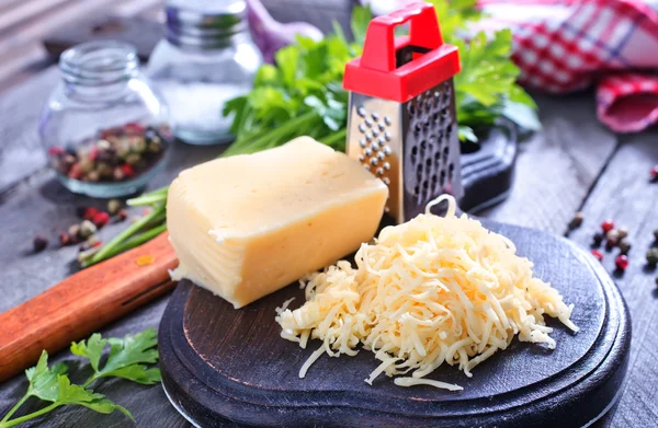 Tasty cheese on board — Stock Photo, Image