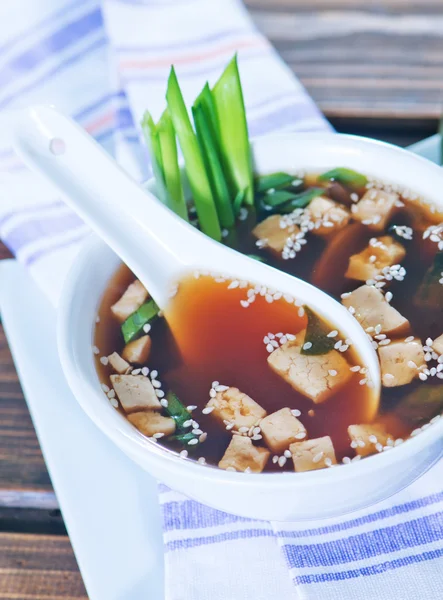 Sopa de miso en tazón —  Fotos de Stock