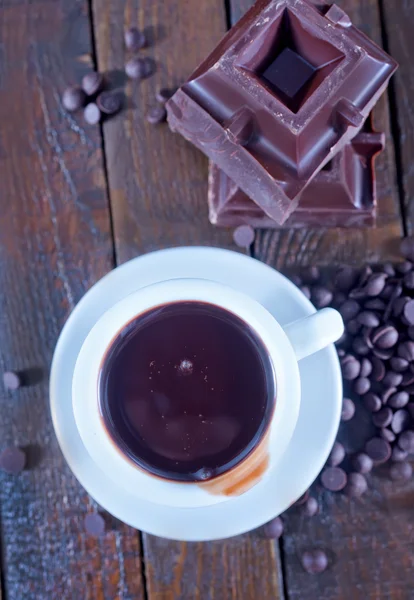 Hot chocolate in cup — Stock Photo, Image