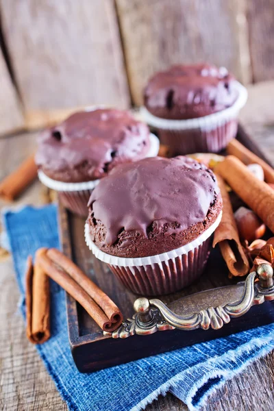 Çikolata maffins ve baharat — Stok fotoğraf