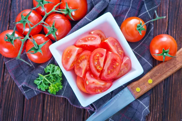 Salad from tomato in bowl — Stock Photo, Image