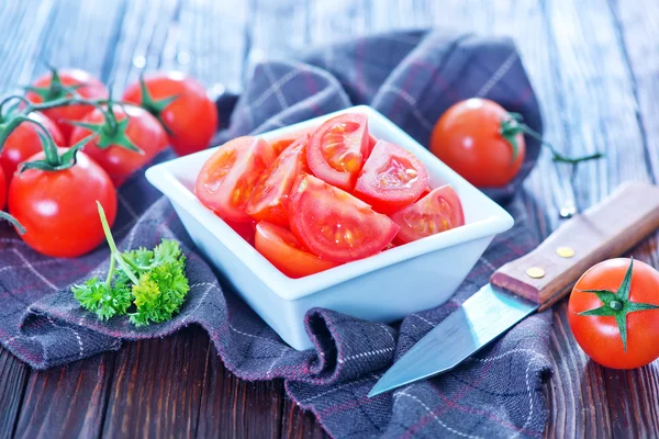 Salad from tomato in bowl — Stock Photo, Image