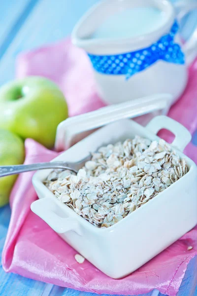 Copos de avena con manzana —  Fotos de Stock