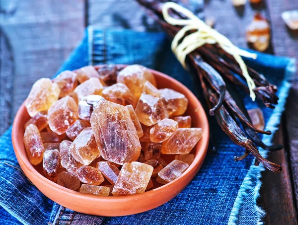 Azúcar de caña y vainilla — Foto de Stock