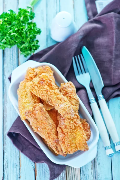 Fried fish on white plate — Stock Photo, Image